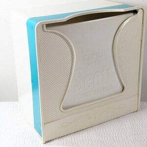 Vintage Scott Family Napkins Dispenser blue Plastic Spring Loaded MCM kitchen